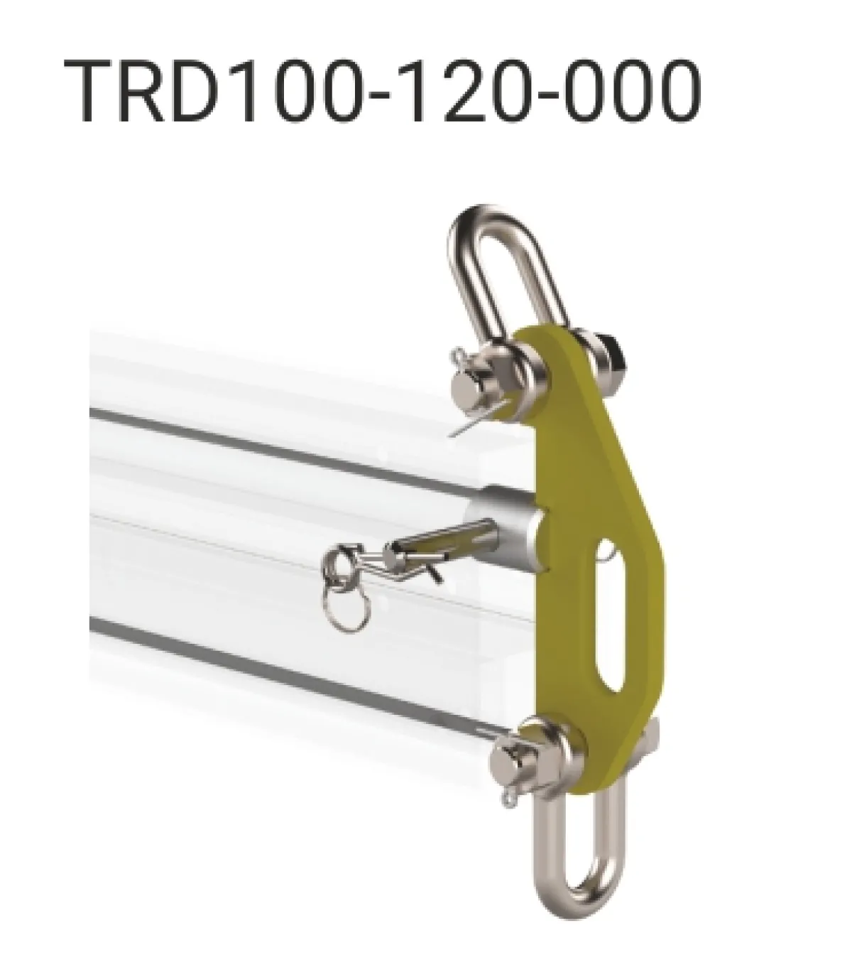 TRD gerendavég csatlakozó | Texem TRD100-120-000 típusú masszív gerendavég csatlakozó szerelvény beépített félszemes emelési ponttal | Texem