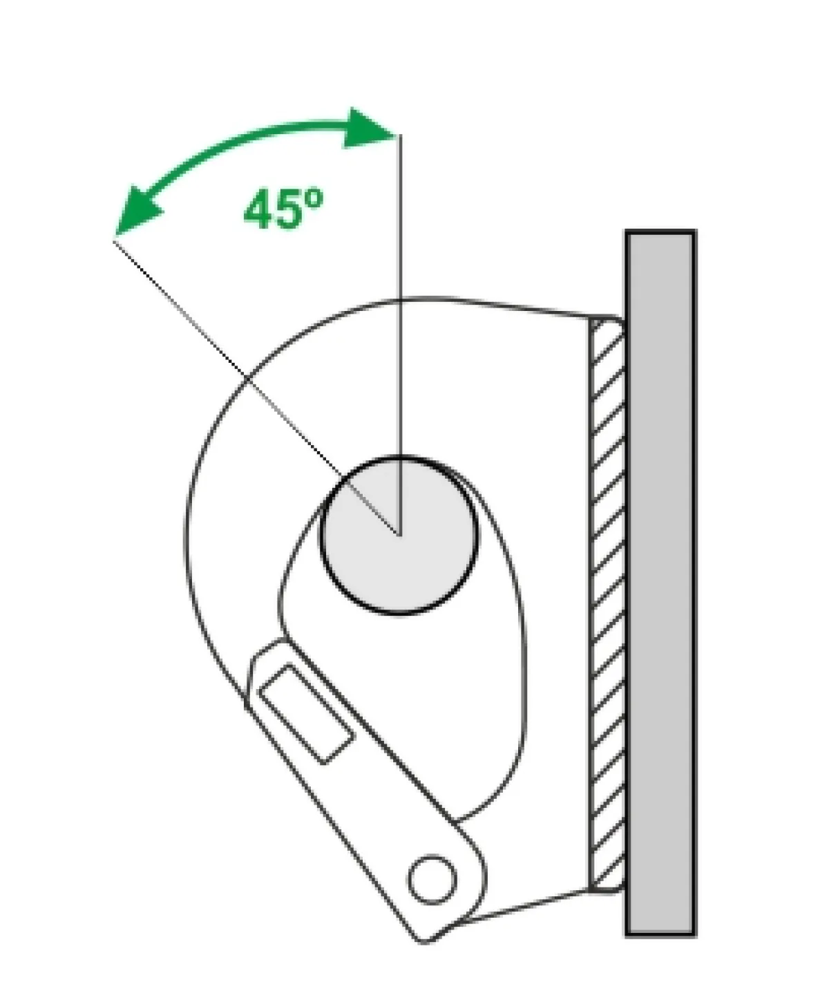 Cartec C 805 hegeszthető horog alkalmazási szabályzat ábra Cartec C 805 hegeszthető horog alkalmazási útmutató ábrája a megengedett terhelési irányok és láncbefogások ellenőrzéséhez | Texem