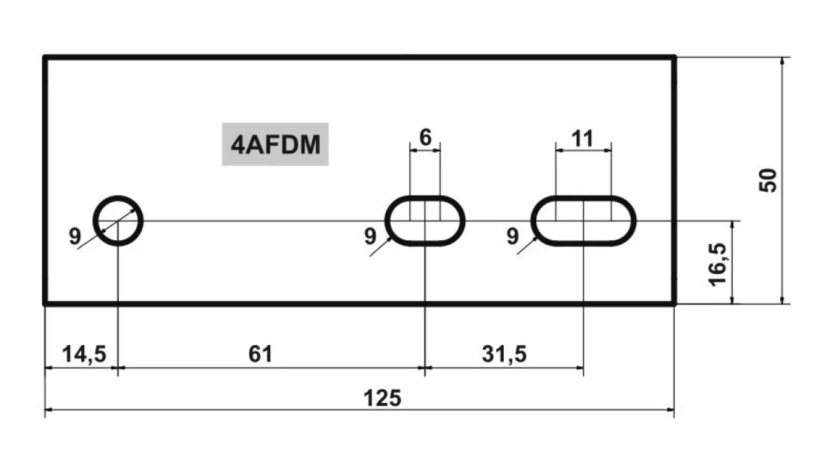 Goliath 4AFMD csörlő beépítési és szerelési rajza Goliath 4AFMD mini automata fékes kézi csörlő részletes alaplemez szerelési méretrajza és furattávolságai