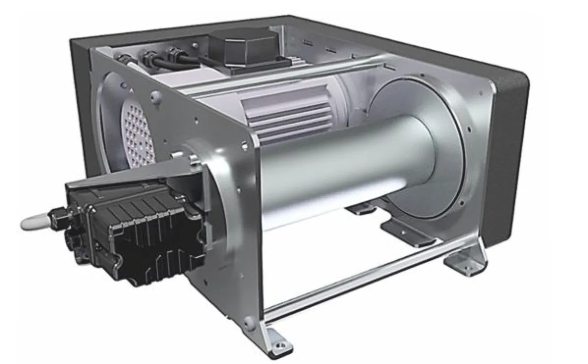 Huchez Primo BT INOX rozsdamentes elektromos csörlő | Texem Huchez Primo BT INOX típusú 316L minőségű rozsdamentes acélvázas, spirális fogaskerekes hajtóműves saválló villamos csörlő | Texem