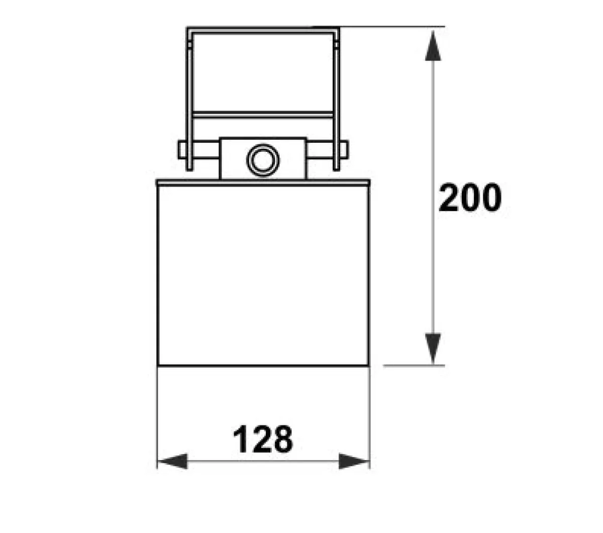 Holmatro AHS pneumatikus olajszivattyú oldalnézeti szerkezeti vázlata a 3/8" NPT anyás csatlakozás, a hidraulikus fejegység és a tartály elrendezésének ábrázolásával | Texem